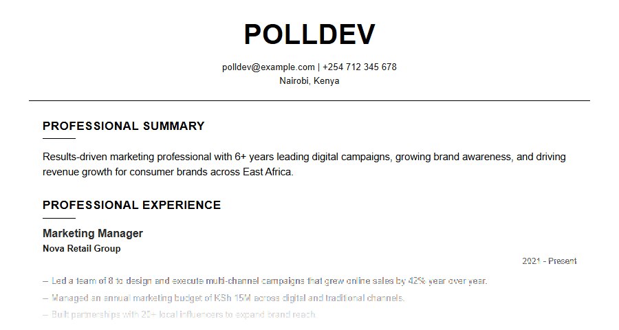 Modern resume template preview